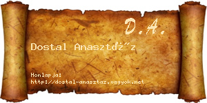 Dostal Anasztáz névjegykártya